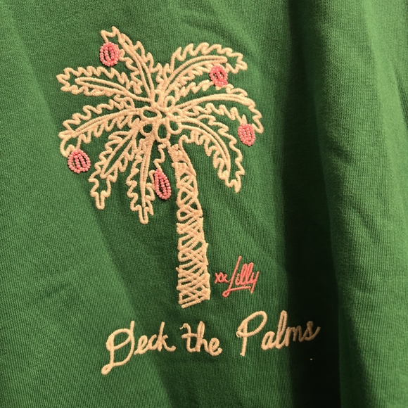 Lilly Pulitzer Green Palm Tree Sweatshirt - Picture 3 of 10